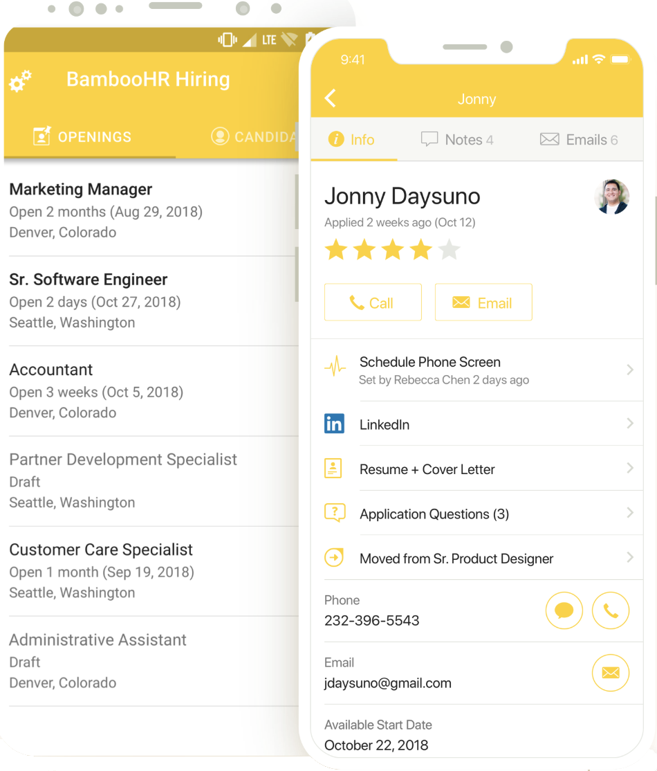 BambooHR Hiring - The Best Mobile App For Recruiters